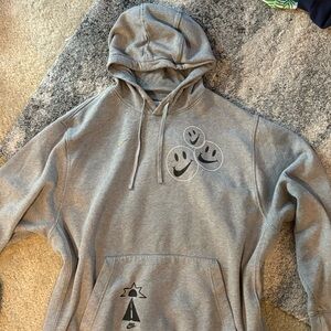 Nike Gray Hoodie with Smiley Faces